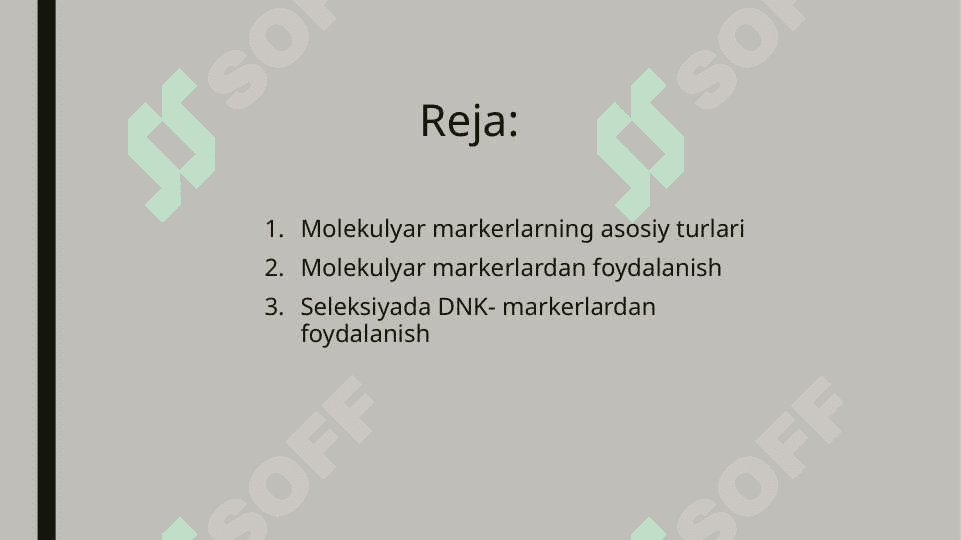 Molekulyar markerlar va ularning qoʻllanishi 2
