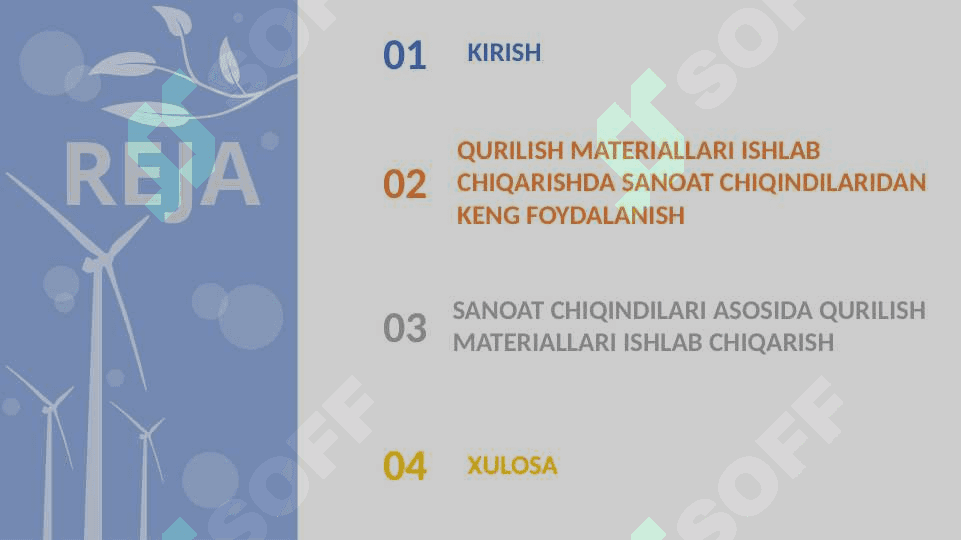 CHIQINDILARDAN QURILISH MATERIALLARI ISHLAB CHIQARISH 2