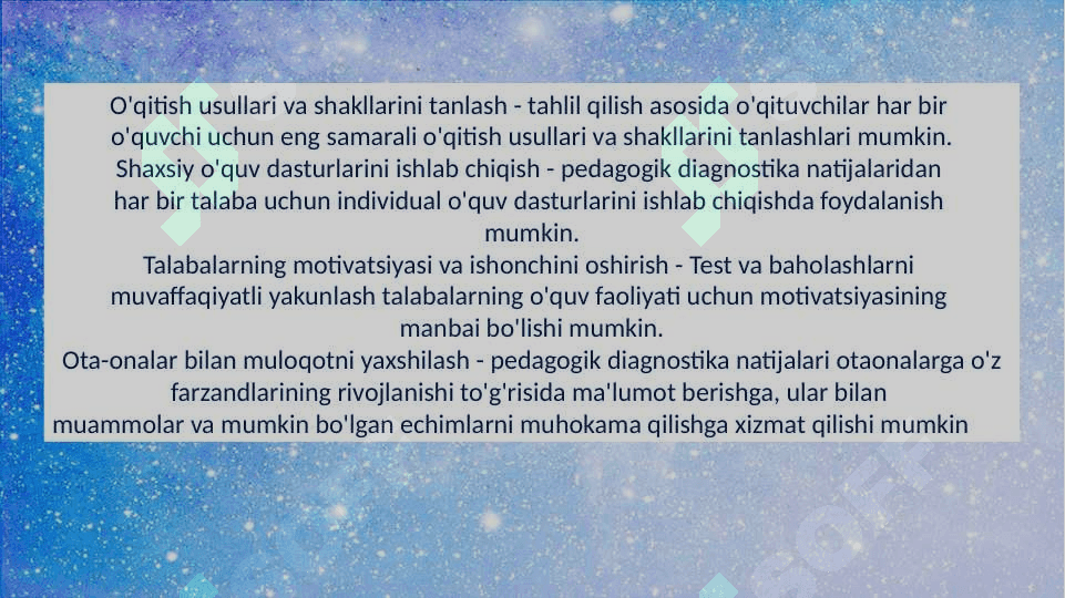 O`QUV TARBIYA JARAYONIDA PEDAGOGIK DIAGNOSTIKA 4