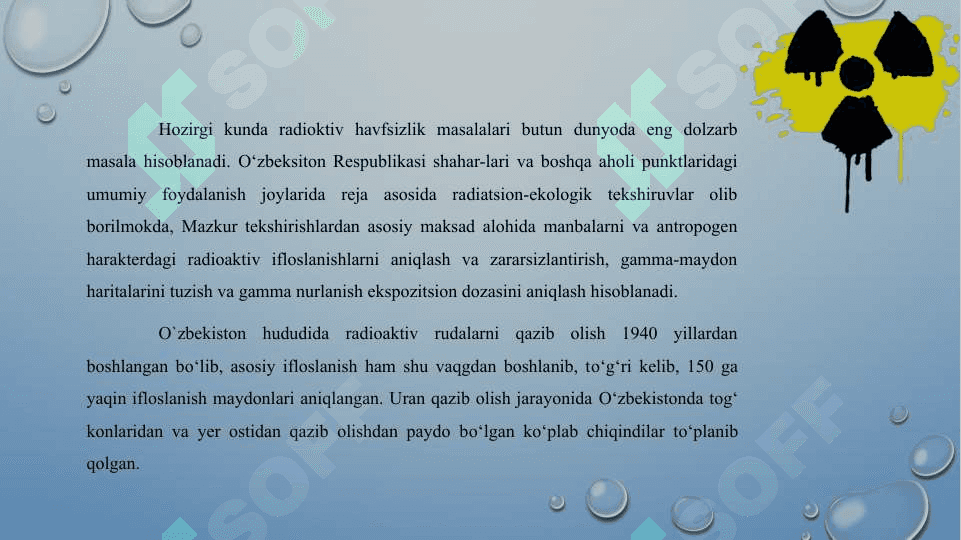 Radioaktiv moddalar bilan ifloslanishning oldini olish 2