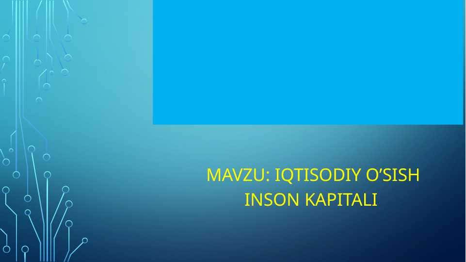 IQTISODIY O’SISH INSON KAPITALI