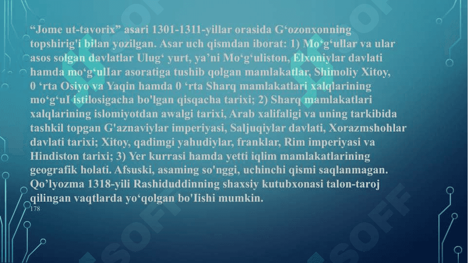 XII- XIV asrlarda O’rta Osiyoda tarix ilmining rivoji 8