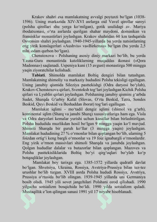 Sharqiy Yevropa mamlakatlari KURS ISHI 8
