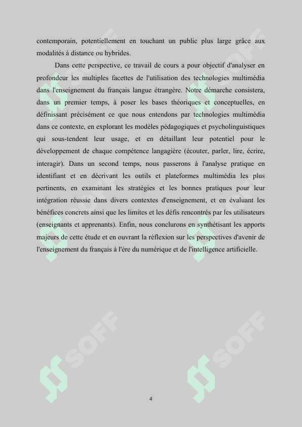 L'utilisation des technologies multimédia dans l'enseignement du français. 4
