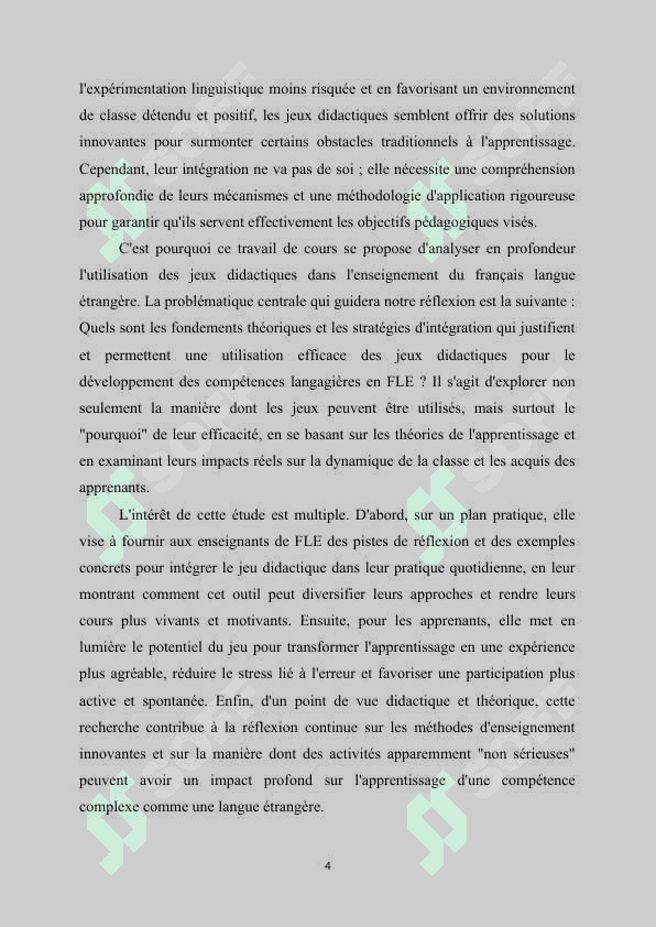 L'utilisation des jeux didactiques dans l'enseignement du français. 4