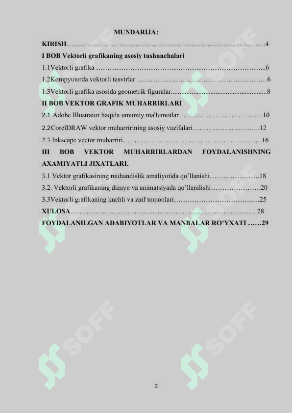 Vektorli grafikaning asosiy tushunchalari. Vektor muharrirlardan foydalanishning axamiyatli jixatlari 2