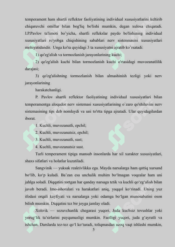 TEMPERAMENT VA XARAKTERNING SHAKLLANISHI. 5