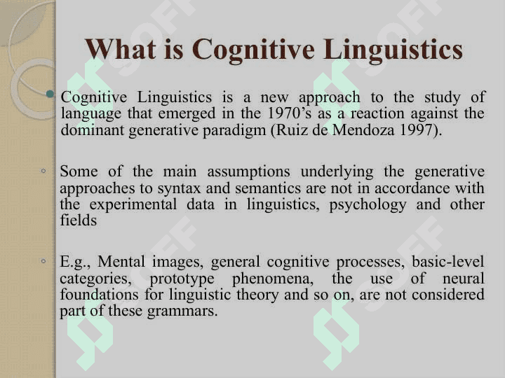 Cognitive Linguistics 2