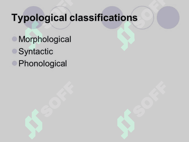 Classification of languages 7