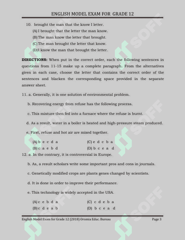 ENGLISH MODEL EXAM FOR GRADE12 3
