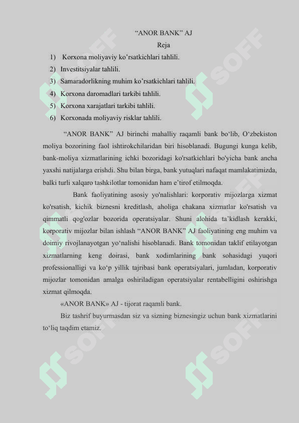 ANOR BANK 2
