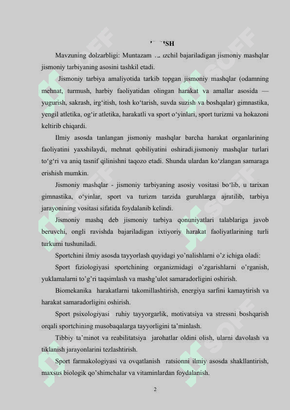 Jismoniy mashqlar texnikasi 2