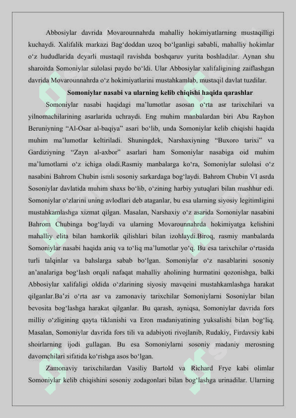 Sоmоniylarning kеlib chiqishi masalasi 25 5