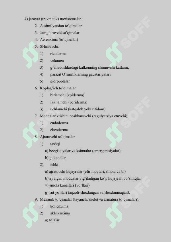 O'simlik to'qimalari 2