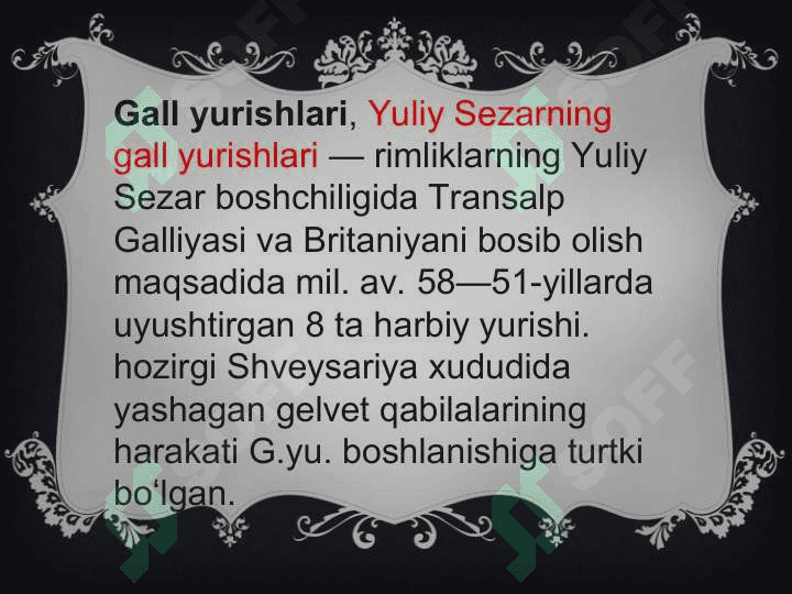 Gay Yuliy Sezar hukmronligi 8