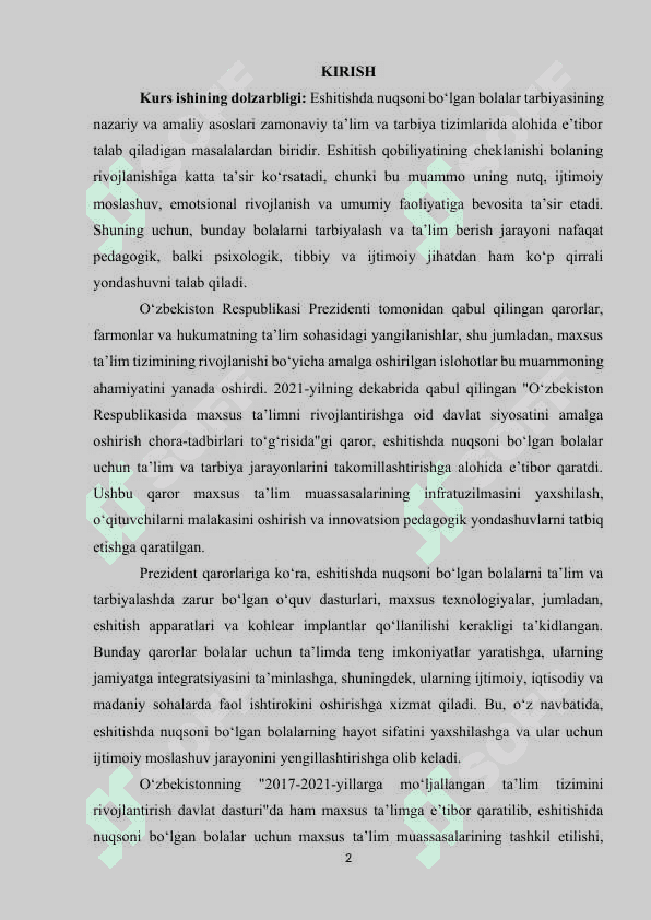 Eshitishda nuqsoni bo‘lgan bolalarni oilada tarbiyalash. 2