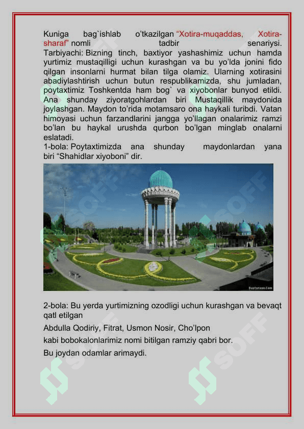 9-may Kuni uchun Senariy 2