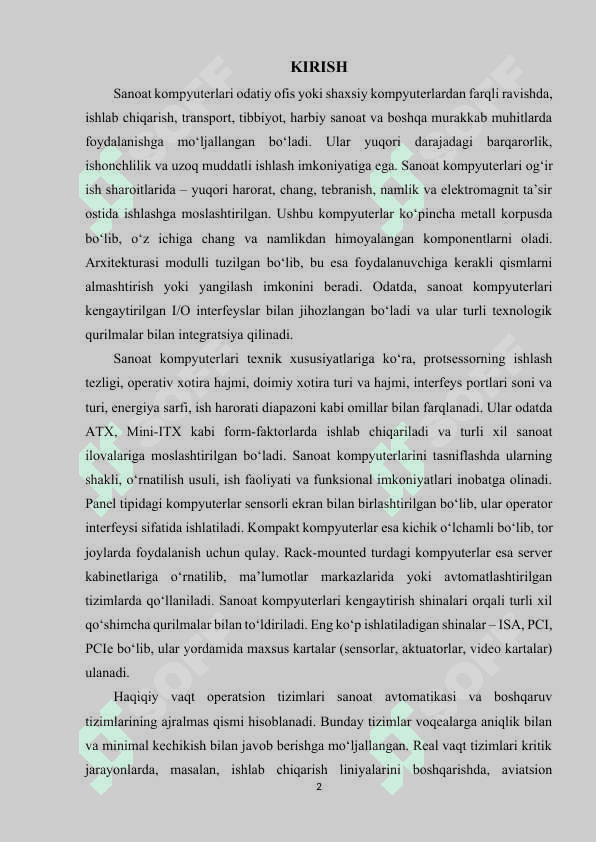 KOMPYUTERLAR. Sanoat kompyuterlari 2