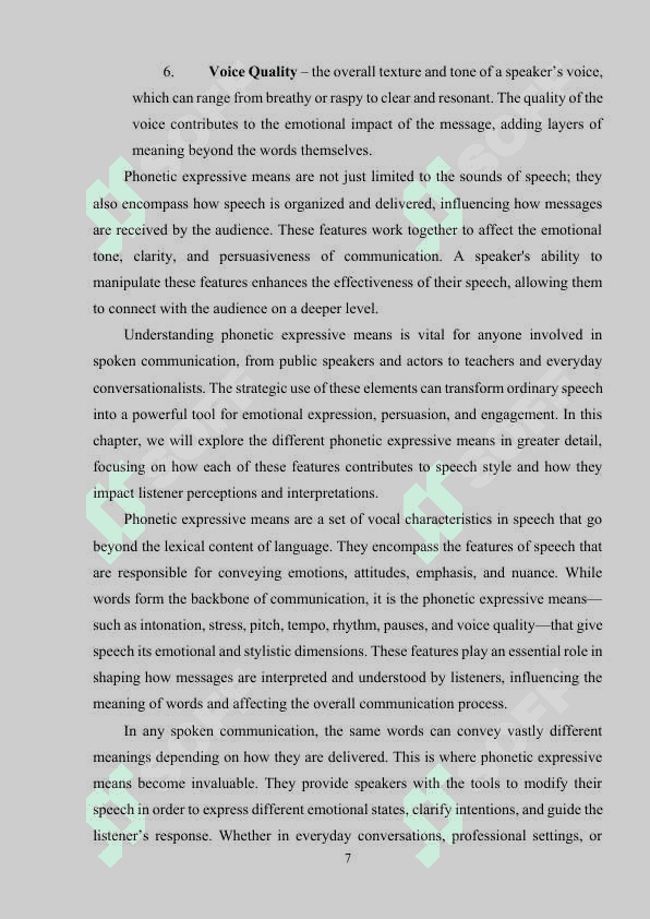 phonetic expressive means and their impact on speech style 7