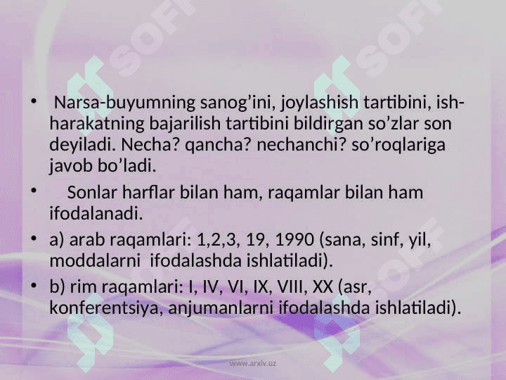 Son so’z turkumi 2