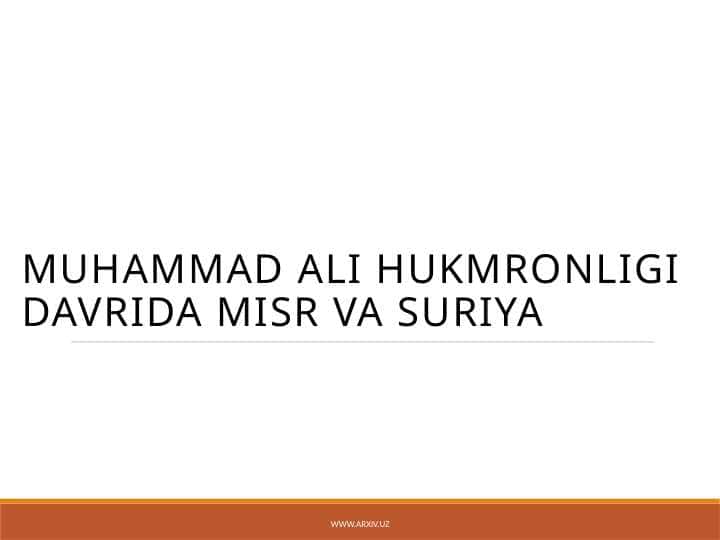 Muhammad Ali hukmronligi davrida Misr va Suriya