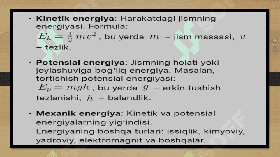 Energiya, Ish va Quvvat 3