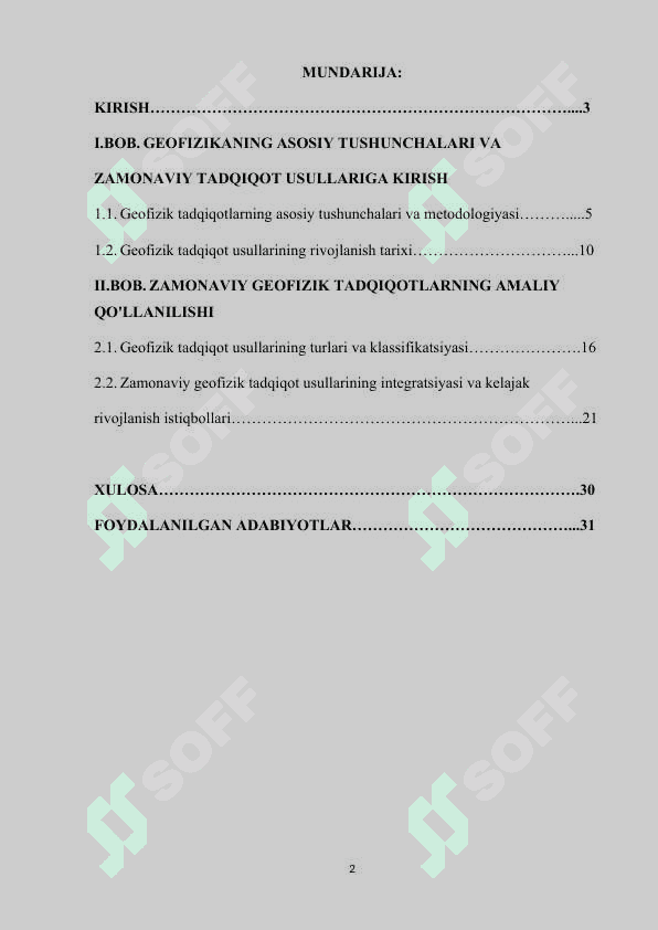 ZAMONAVIY GEOFIZIK TADQIQOT USULLARI 2