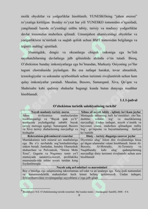 TURISTIK RESURSLAR 8