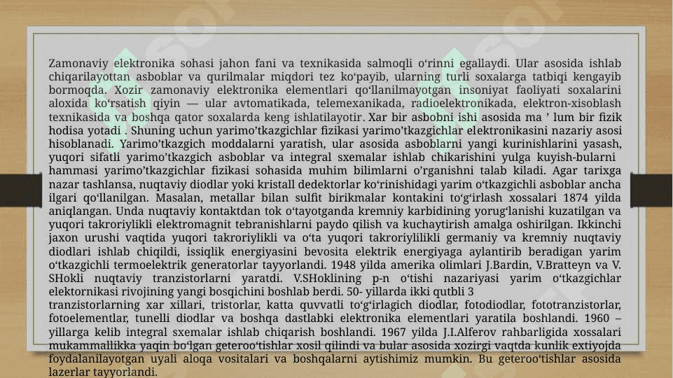 Yarim o’tkazgichlar 2