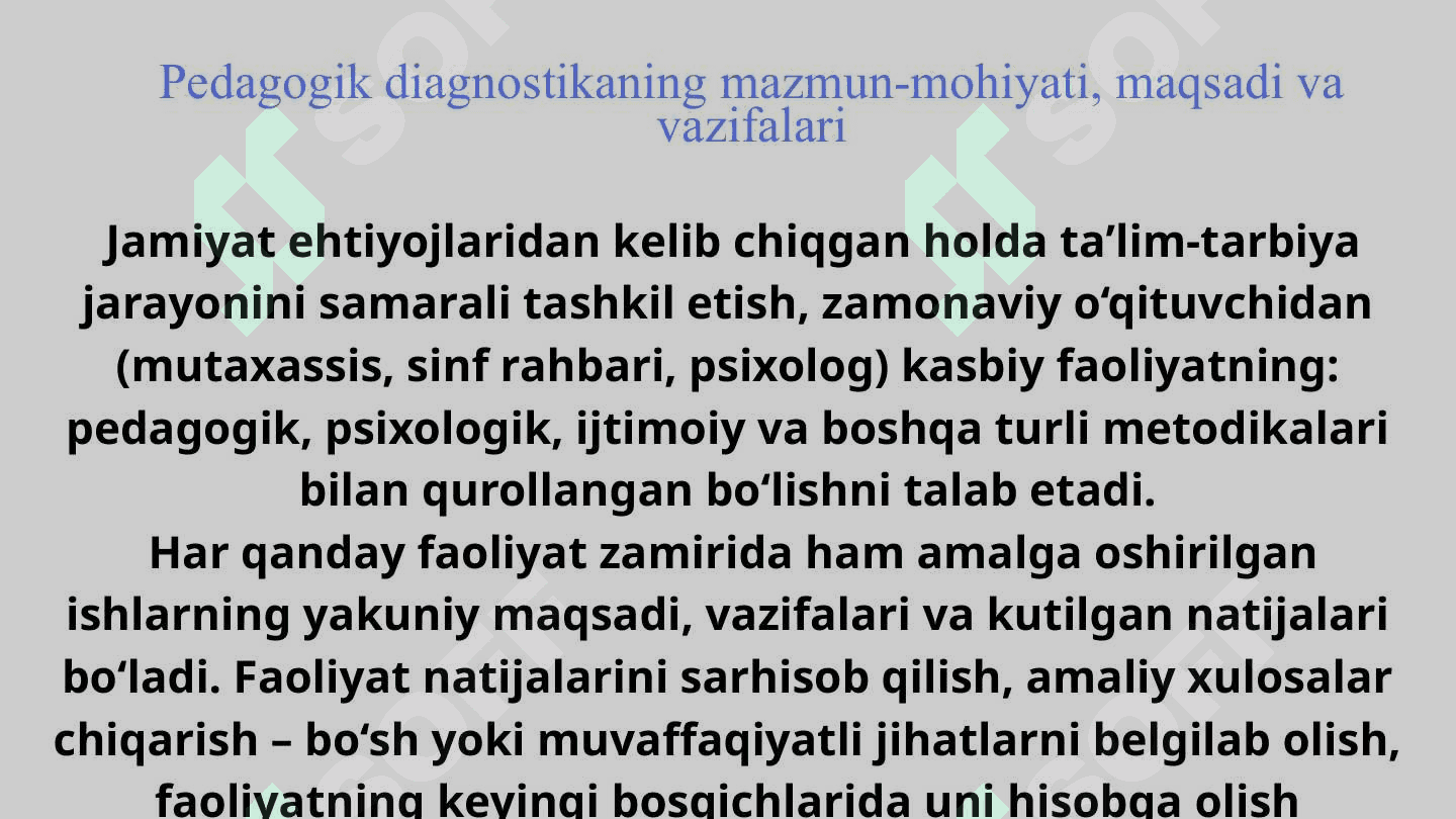 Pedagogik diagnostika 3