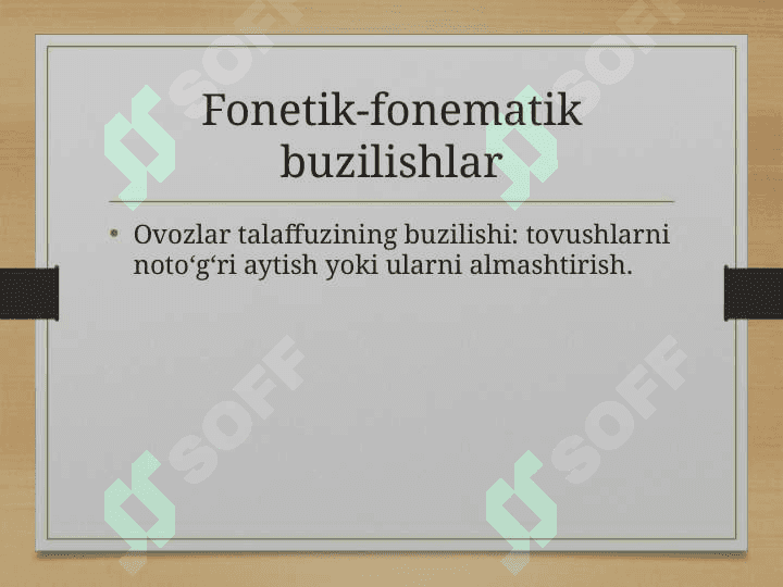 Nutq buzilishlarini tasniflash 7