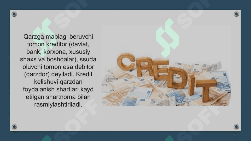 Kreditning zarurligi, funksiyalari, turlari va shakllari pptx 4
