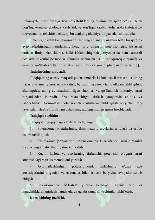 Potensiometrik (kislota-asosli) titrlash. 3