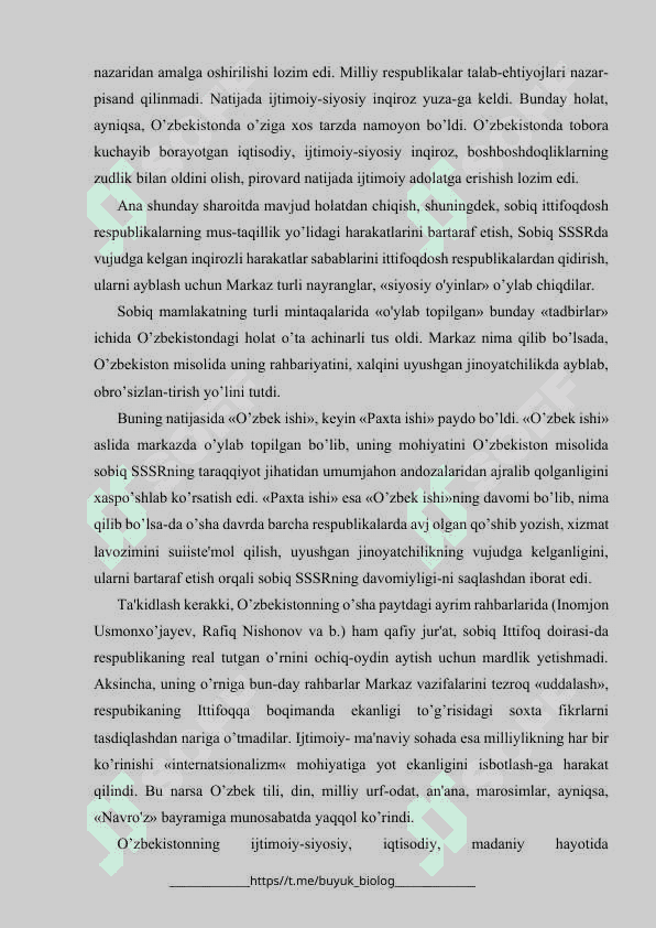 "Qayta qurish" siyosati va O'zbekiston 7