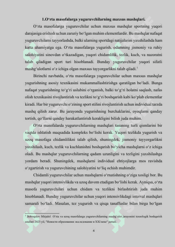 O‘rta va uzoq masofalarga yuguruvchilarning maxsus mashqlari 4