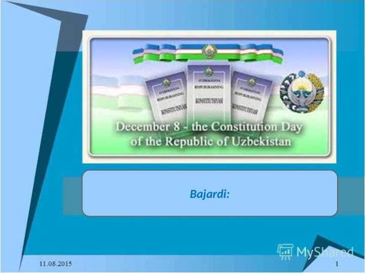 December 8- The Constitution day of the Republic of Uzbekistan