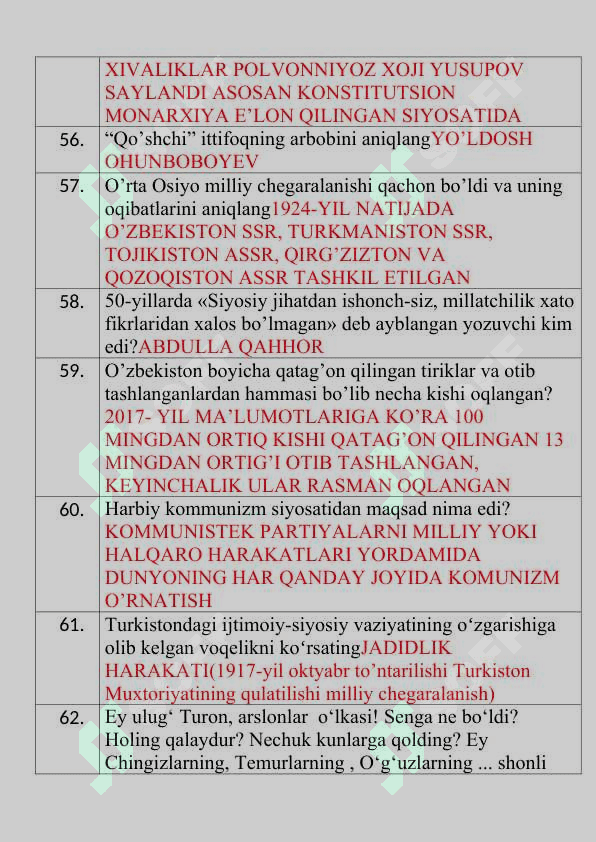 Tarixdan testlar 7
