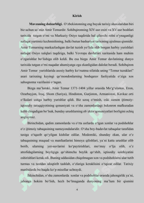 AMIR TEMURNING O’ZBEK DAVLATCHILIK TARIXIDA TUTGAN O’RNI 4