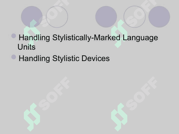 STYLISTIC ASPECTS OF TRANSLATION 2