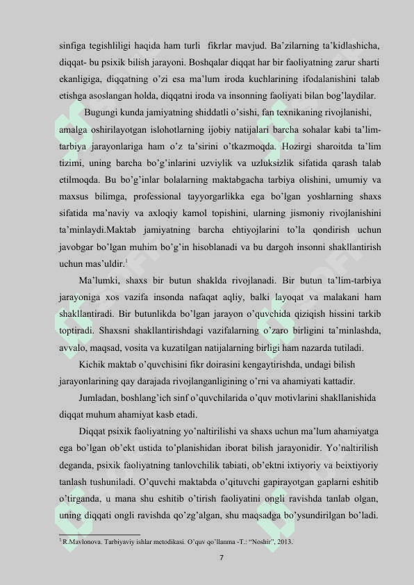 Boshlang'ich sinf o'quvchilari diqqati 7