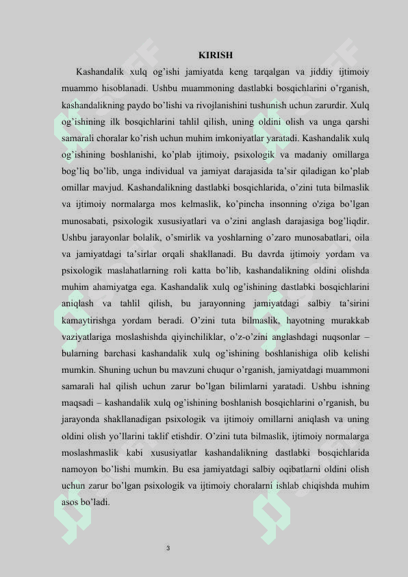 Kashandalik xulq og’ishining dastlabki bosqichi 3