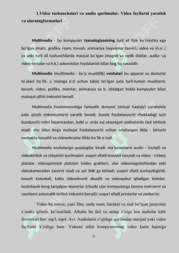 AUDIO VA VIDEO FAYLLAR BILAN ISHLASH 5