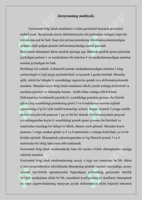 Gorizontal bolg’alash mashinalarda bolg’alash. 2