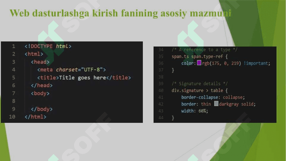 Web dasturlash Ma’ruzachi: Razzokov Rishod 6
