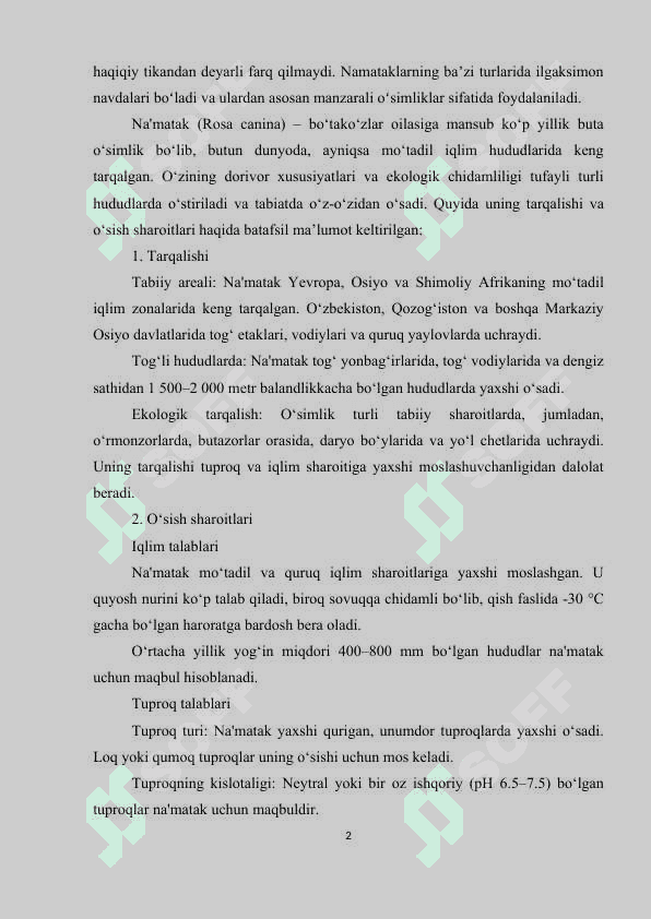 Referat Na'matak o'simligi 2