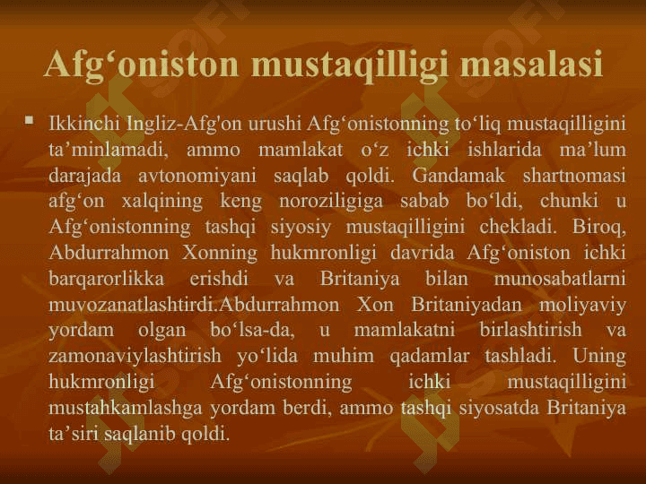 Ingiliz-afg'on urushlari 6