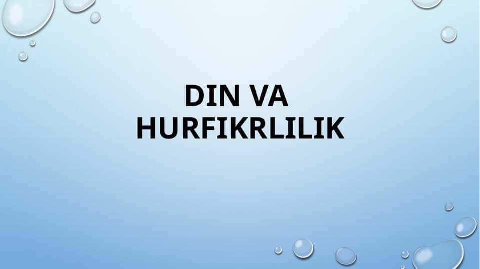 DIN VA HURFIKRLILIK