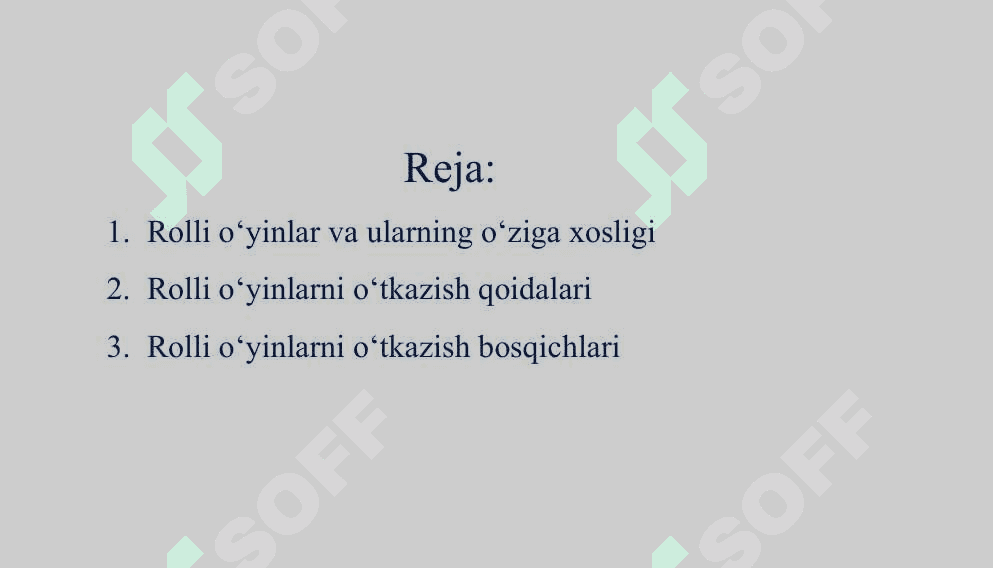 ROLLI O‘YINLARNI O‘TKAZISH QOIDALARI 2