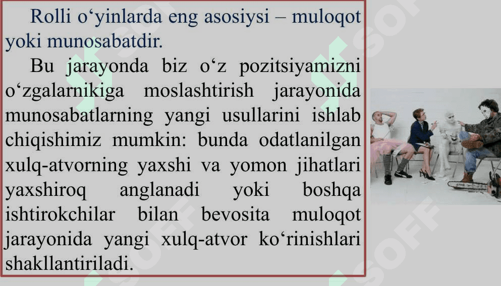 ROLLI O‘YINLARNI O‘TKAZISH QOIDALARI 8