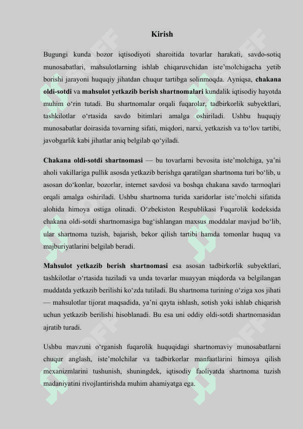 Chakana oldi-sotdi va Mahsulot yetkazib berish shartnomalari 3